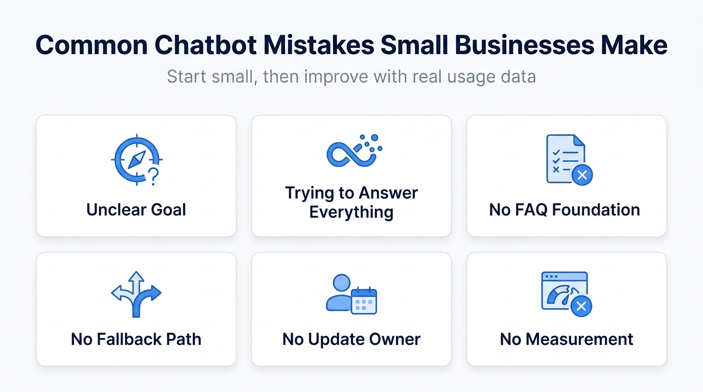 Diagram of common mistakes when turning internal documents into a chatbot